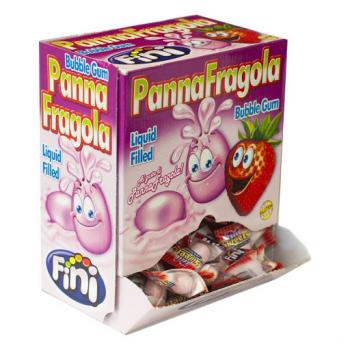 Fini PANNA FRAGOLA Bubble Gum/Kaugummi flüssige füllung Erdbeer Sahne Geschmack